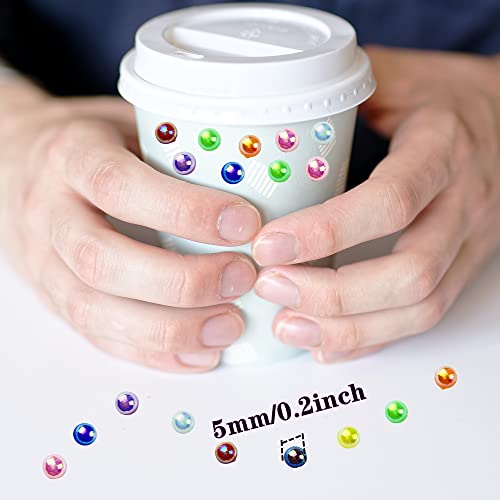 1000pcs 5mm Half Pearl Beads Flatback Pearl Beads Half Round Plastic Pearls for Crafts Scrapbooking Embellishment Nail Art(Champagne AB) - color: Champagne AB, size: 5mm