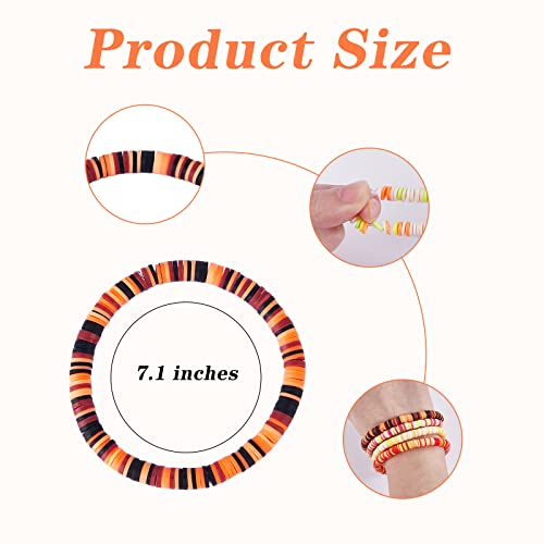 Ornaland Heishi Surfer Bracelets Set Polymer Clay Heishi Beads Stretch Bracelets Multi-Layer Stackable Friendship Bracelets Bohemia Summer Beach Jewelry for Women - color: Yellow