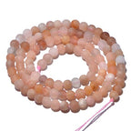 AD Beads Beautiful Natural Matte Gemstone Round Spacer Loose Beads 4-12mm (4mm, 18 Matte Sunstone) - color: 18 Matte Sunstone, size: 4mm