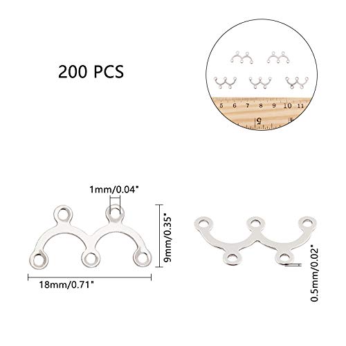 ARRICRAFT 200pcs Stainless Steel Chandelier Components Links Silver Tone Connector Jewelry Making Supply for Pendant Earring DIY Crafting