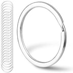 CREST Surgical and Marine Grade Stainless Steel Split Ring for Keychains SS316L Key Rings for Car Keys - color: 25-pack Large