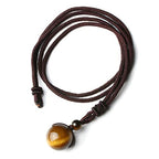 Jovivi Healing Crystals Necklace Natural Tiger Eye Amethyst Lucky Blessing Protection Chakra Beads Stone Pendant for Women Men Adjustable - color: Yellow Tiger Eye