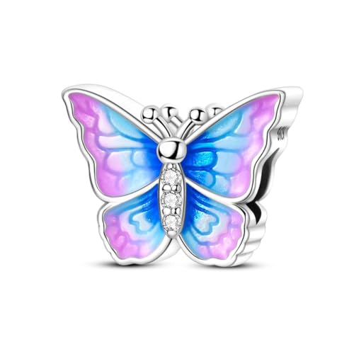 LAZA 925 Sterling Silver Charm for Bracelet Necklace Dangle Love Mom Butterfly Party Charm Beads Pendants DIY Jewelry for Women - color: Fantasy Butterfly