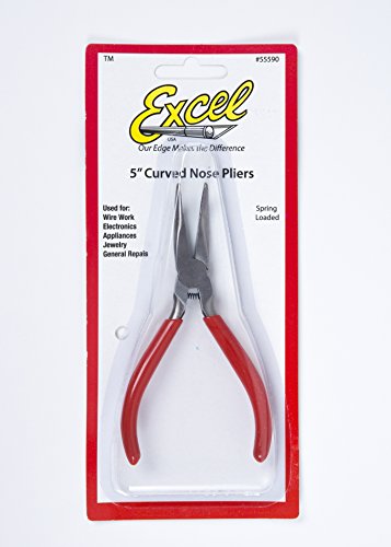 Soft Grip Bent Nose Pliers, 5 Inch Carbon Steel Pliers with Serrated Jaw Ideal for Jewelry Making and Crafts - style: Bent Nose