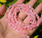 Natural Stone Beads 6-8mm Rose Quartz Oval Irregular Freeform Tumbled Loose Gemstone Beads for Jewelry Making 15 Inch Strand 50-55 Pcs - color: Rose Quartz-1 strand15”-approx. 55 beads
