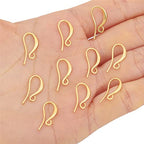 BEADIA 18K Gold Plated Earring Hooks 10x16mm 20pcs for Jewelry Making Findings - size: Hooks 10x16mm