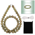 Stone Beads, 45pcs Olive Green Jades, 8mm Round Loose Beads for Jewelry Making, Bracelets, with Bag, String & Card - color: Olive Green Jades, size: 8mm