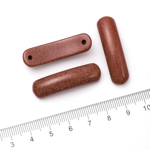 5PCS Natural Golden Sand Stone Rectangle Curved Beads Gemstone Pendants Connectors for DIY Bracelet Neclace Jewelry Making - color: Golden Sand