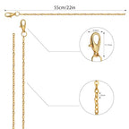 Lemonkey 24 Pack Necklace Chains Bulk,Gold Plated DIY Cable Link Chains for Jewelry Making 22 Inches - color: Gold, size: 22inch