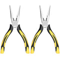 Premium Long Needle Nose Pliers-6’’, Paper Clamp Precision, High Carbon Steel, Soft Grip with Wire Cutter, Long Nose Cutting Pliers for Home, Fishing, Jewelry, Crafts,2pcs - style: Two-6in