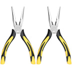 Premium Long Needle Nose Pliers-6’’, Paper Clamp Precision, High Carbon Steel, Soft Grip with Wire Cutter, Long Nose Cutting Pliers for Home, Fishing, Jewelry, Crafts,2pcs - style: Two-6in