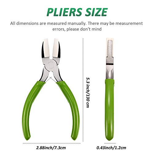 Mudder 2 Packs Nylon Nose Pliers Double Nylon Pliers Carbon Steel Jewelry DIY Tools for Beading Looping Shaping Wire Jewelry Making and Other Crafts, 5.3 Inch(Green) - color: Green