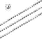 SUMERSHA 50 Pack Ball Chain Necklaces 30 inch Stainless Steel #3 2.4mm Bead Pull Chain - size: 30 inch Stainless Steel