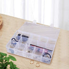 Gospire 15 Large Grids Clear Plastic Jewelry Box Organizer Storage Container with Removable Dividers (15 Grids - Clear) - color: Clear-15 Grids