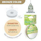 The Beadsmith Flex-Rite Beading Wire - 49-Strand Nylon-Coated Stainless-Steel Wire, 0.014" (0.35 mm) Dia, Bronze, 30 ft Spool, Durable Necklace & Bracelet String, for Jewelry Making Supplies - color: Bronze, size: .014” Dia - 30 ft
