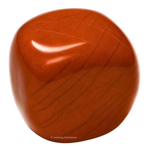 Amazing Gemstone Red Jasper Crystal Tumbled Stones Polished Rocks - Natural Gem Stones for Healing - DIY Crystals for Protection (1 Piece) - color: Red Jasper
