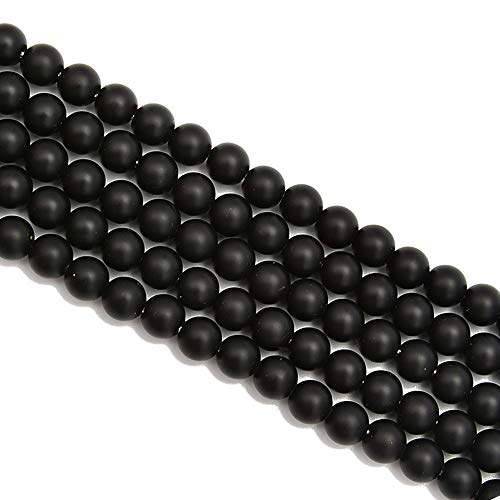 2.0mm Large Hole Black Onyx Matte Round 10mm Crystal Energy Stone Healing Power Natural Gemstone Loose Beads for Jewelry Making