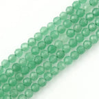 90pcs 4mm Natural Green Aventurine Gemstone Beads Faceted Round Loose Stone Beads for Jewelry Making (1 Strand) - color: Green Aventurine, size: 3.7-4.2mm