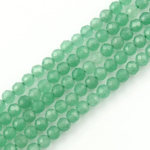 Song Xi 120pcs 3mm Natural Green Aventurine Gemstone Beads Faceted Round Loose Stone Beads for Jewelry Making (1 Strand) - color: Green Aventurine, size: 2.8-3.3mm