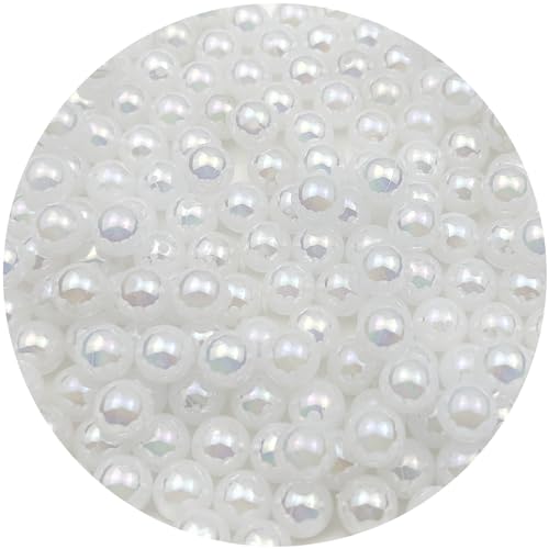 400 Pcs 8mm Acrylic Round Beads AB Colors Craft Beads Round Spacer Beads with Holes for DIY Craft Making Necklace Bracelet Earring Ornament(11- Porcelain White) - color: 11- Porcelain White, size: 8MM