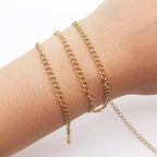 Vacuum Plating 15 Foot Curb Chains INSPIRELLE 3mm Long Lasting Gold Plated Stainless Steel Extender Chain for Bracelet Necklace Jewelry Making - color: Dark Gold - 15 Foot