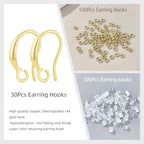 14K Gold Plated Earring Hooks, 230PCS Hypoallergenic Earring Findings for Jewelry Making Fish Hooks for DIY Bulk Pack - color: 14K Gold-Simple Earring Hooks