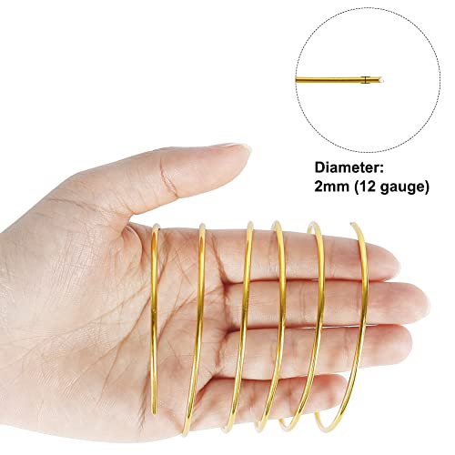 Tenn Well 12 Gauge Aluminum Wire, 100 Feet 2mm Bendable Anodized Metal for Sculpting, Jewelry Making, Armature Making, Weaving and Wrapping, Crafting (Gold) - color: Gold