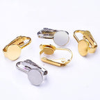 20pcs Clip-on Earring Converters Brass Round Flat Back Tray Earring Clips Components with Silicon Earring Pads for DIY Earrings Design Jewelry Making Findings, Gold and Silver - color: Silver,Gold