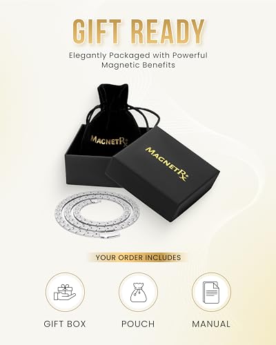 MagnetRX Titanium Magnetic Necklace – Ultra Strength Magnetic Necklaces for Men & Women – Effective Titanium Necklace with 62 Magnets (Silver, 22 Inches) - color: Silver, size: 22 Inch (Pack of 1)