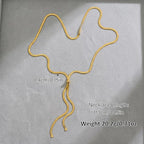 Gold Silver Necklace for Women Y Chain Adjustable Gold Long Necklaces Fashion Dainty Jewelry - color: gold G