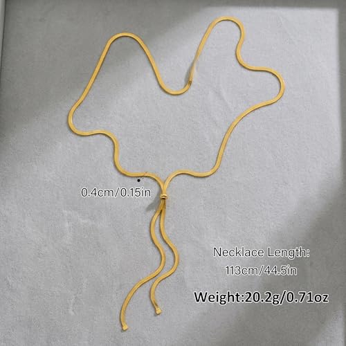 Gold Silver Necklace for Women Y Chain Adjustable Gold Long Necklaces Fashion Dainty Jewelry - color: gold G