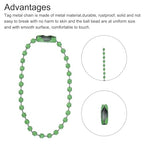 MECCANIXITY Ball Bead Chain Beaded Necklace Chains 5 Inch Adjustable Metal Ball Chains 2.4mm/0.1inch Keychain for Jewelry Making,DIY Craft Projects,Pack of 36(Green) - color: Green
