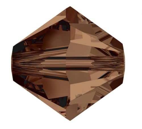 100pcs Authentic Preciosa 3mm (0.12 Inch) Small Faceted Bicone Crystal Loose Beads Smoked Topaz Yellow Compatible with Swarovski Elements Crystals for Jewelry Making Pre-B351 - color: Smoked Topaz, size: 3mm (0.12 Inch) - 100pcs