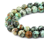 Bymitel 90 pcs Natural Genuine Real Round Loose Stone Beads Gemstone Spacers for Charm DIY Jewelry Making 15.5" per Strand 4mm (African Turquoise, 4mm) - color: African Turquoise, size: 4mm