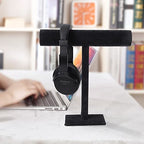 G Ganen T-Bar Necklace Holder Jewelry Display Stand; Black Velvet Holder Organizer for Necklace, Chains, Bracelets, Watches, Headphones; 12” High*11”Cross