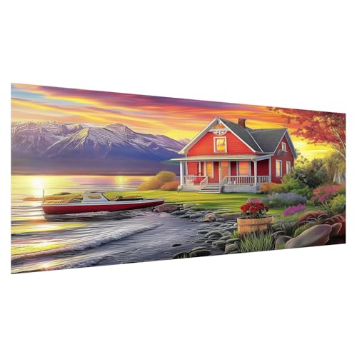 DOTZSO Landscape Large Diamond Painting Kits for Adults, Easy DIY 5D Round Full Drill Diamond Art kit Diamond Dot Crystal Gem Art and Craft for Beginners Home Wall Decor 27.5 X 15.7 Inches - color: CC Large Landscape