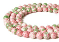 150pcs 8mm Green Red Rain Flower Beads Natural Gemstone Beads Round Loose Beads for Jewelry Making - color: Green Red Rain Flower, size: 8mm