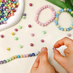 1000PCS 8mm Acrylic Beads for Bracelets,Colorful Round Sparkle Spiral Bead Bulk for DIY Jewelry Keychains Friendship Bracelet Charms Crafts Supplies (Multicolor, Threaded 1000PCS)
