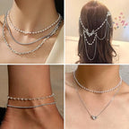 33 Feet Silver Pearl Beads Chains Roll, 5mm Faux Pearls Beaded Silver Plated Brass Cable Link Chain Spool Bulk for Jewelry Making DIY Craft - color: 5.0MM Silver Color