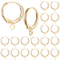 20 Pcs Gold Plated Earring Hooks Small Round Earring Hoops with Loops Jewelry Making Supplies for DIY Dangle Earring Making - color: Gold