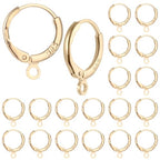 20 Pcs Gold Plated Earring Hooks Small Round Earring Hoops with Loops Jewelry Making Supplies for DIY Dangle Earring Making - color: Gold