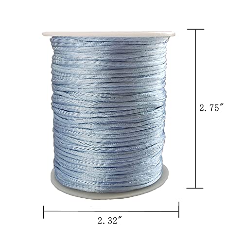 1.5mm Nylon Satin Cord Thread Beading String for Macrame Bracelets Chinese Knotting,Necklaces,Jewelry Making 109 Yards (Light Blue) - color: Light Blue, size: 1.5mm