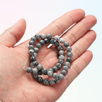 HARFINGTON 50pcs Natural Stone Beads 6mm Map Round Gemstone Stone Loose Beading Real Genuine Smooth Balls Bead for Jewelry Making Bracelets Necklace Earrings DIY - color: Map Stone, size: 6mm