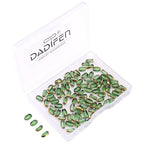 Glass Rice Beads Clear Green 4x6mm 50pcs Faceted Oval Golden Edge Crystal Loose Beads for DIY Craft Jewelry Making - color: Clear Green