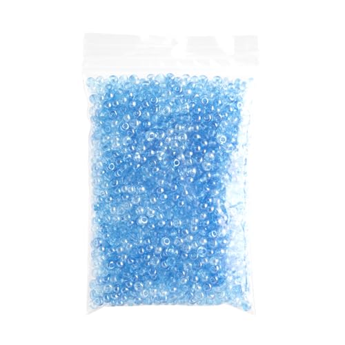 John Bead Czech Glass Seed Bead/Pony Bead 6/0 (100g) Blue/Aqua Luster Mix Beads for DIY Arts Crafts Jewelry Bracelets Necklaces Earrings Making - color: Blue Aqua Luster Mix