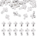 20 Pcs White Turquoise Cross Beads Small Cross Gemstone Beads Natural White Howlite Bead Crystal Crucifix Charms for Easter Holiday Eid Mubarak Ramadan Jewelry Making 12.5 & 14.5mm - color: White-Howlite