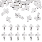 20 Pcs White Turquoise Cross Beads Small Cross Gemstone Beads Natural White Howlite Bead Crystal Crucifix Charms for Easter Holiday Eid Mubarak Ramadan Jewelry Making 12.5 & 14.5mm - color: White-Howlite