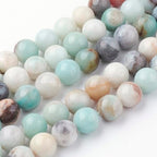 38Pcs Natural Flower Amazonite Beads 10mm Round Gemstone Beads Smooth Stone Loose Bead for DIY Bracelets Necklace Earrings Jewelry Making - color: Natural Flower Amazonite, size: 10mm