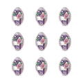 Elecrelive 10Pcs Oval Flower Glass Beads 16mm Silver Foil Lampwork Beads Purple Floral Crystals for DIY Bracelet Necklace Earring Jewelry Making - color: Medium Purple