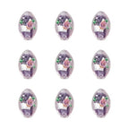Elecrelive 10Pcs Oval Flower Glass Beads 16mm Silver Foil Lampwork Beads Purple Floral Crystals for DIY Bracelet Necklace Earring Jewelry Making - color: Medium Purple
